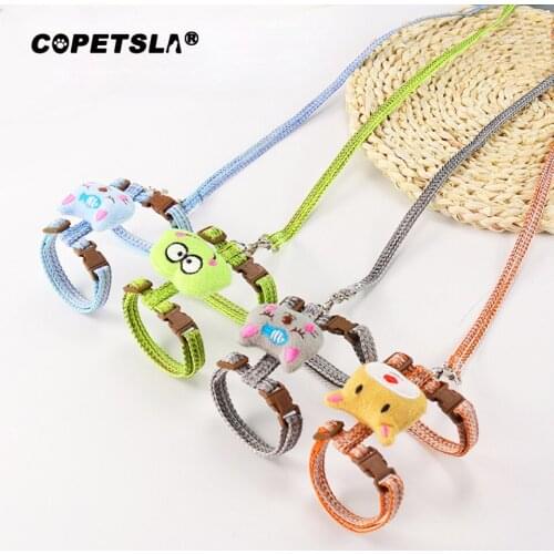 Copetsla One Piece Puppy Kitten Harness And Leash For Animals Adjustable Pet Traction Harness Belt Cat Kitten Halter Collar