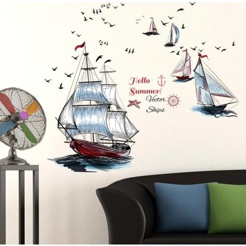 Ship Living Room Bedroom Modern Home Decoration Wall Sticker DIY Hello Summer Creative Adhesive Poster Art