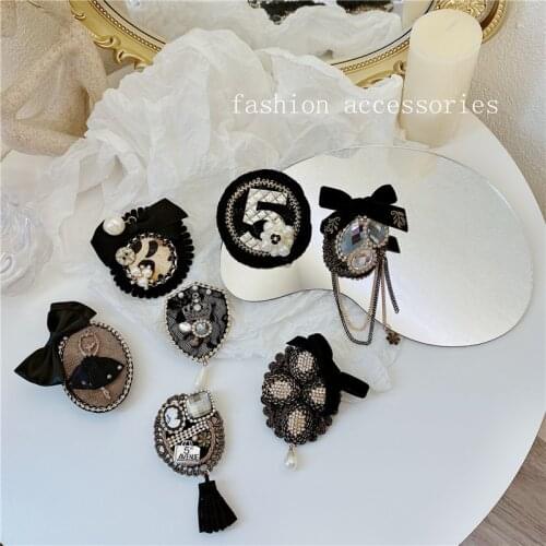 Vintage Pearl Zircon Tassel Beauty Brooches Pins Badges For Woman Fashion Jewelry Korean Handmade брошь значки