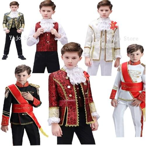 High quality childrens clothes European court dress Prince Charming drama costume role-playing studio photo childrens suit