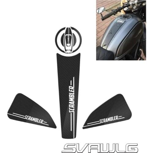 Motorcycle 3D Carbon Fiber Tank Protectors Stickers fit for DUCATI SCRAMBLER