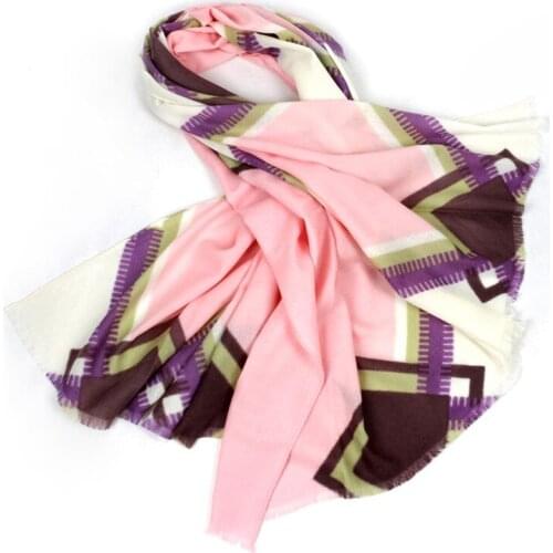 100%wool women novelty geometric scarfs shawl pashmina 2color small tassel 120x180cm