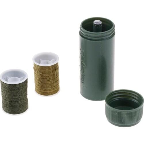 1Pc Portable Mini Needles Craft Sewing Box Set Army Green Sewing Kit Sewing Kit Cylinder Case Portable Travel With Threads
