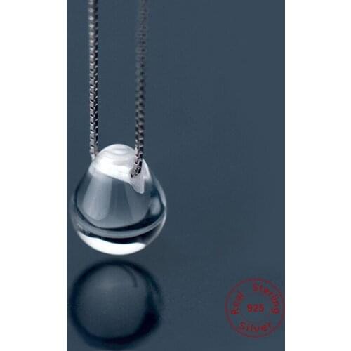 100% Genuine 925 Sterling Silver Mermaid Tears Pendant Necklace for Women Luxury Sterling Silver Crystal Jewelry