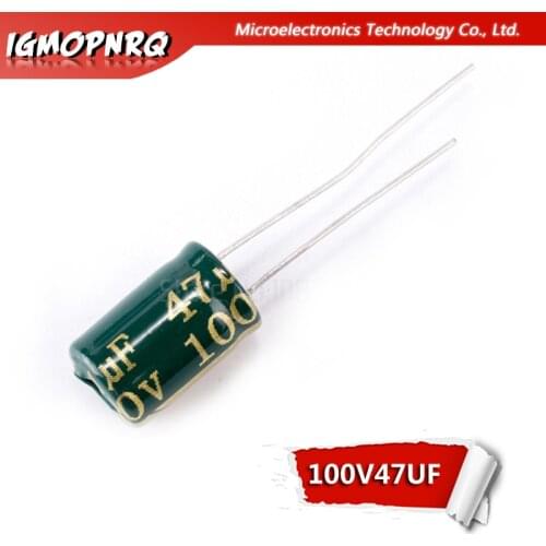 20PCS 100V47UF 8*12mm 47UF 100V 8x12mm Aluminum Electrolytic Capacitors DIP