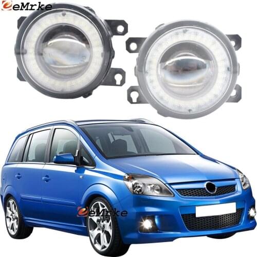 2x Car Lens LED Fog Lights Angel Eye DRL Daytime Running Light Lamp for Opel Zafira B OPC 07/2005 2006 2007 2008 2009 2010 2011