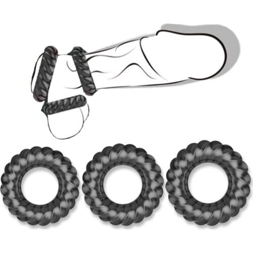 3Pcs/Set Penis Rings Sex Toys for Men Cock Rings Penis Sleeve Penis Trainer Delay Ejaculation High Elasticity Time Lasting Dick