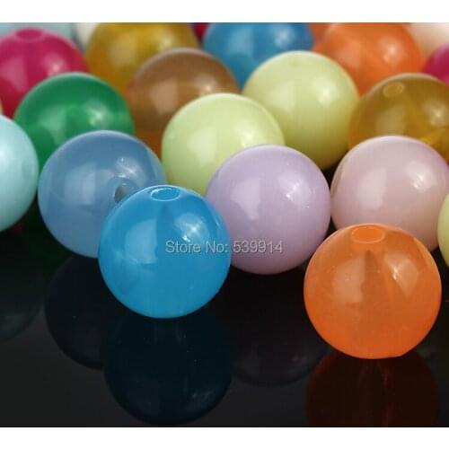 8MM 10MM 12MM Mixed Color Acrylic Gumball Round Beads,Acrylic Jelly Beads,Chunky Beads For Necklace&Bracelet
