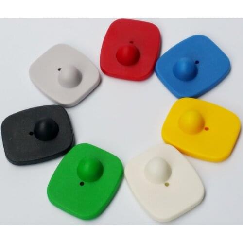 Security square hard hard eas rf 8.2hz label for garment clothes store Multiple colors for option 100pcs/lot