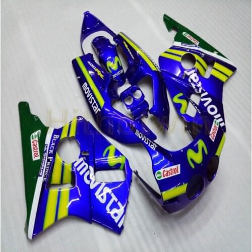 Custom-made motorcycle Fairing for CBR400RR 1988 1989 NC23 CBR 400 RR+Screws+blue green M2