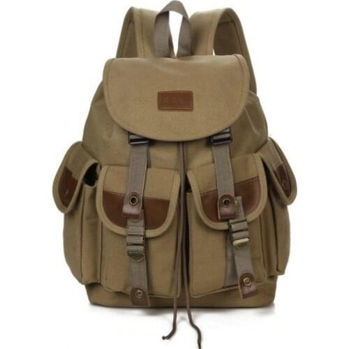 Korean Style Classic Retro Canvas Backpack Fashion Casual Mens Shoulder Bag Outdoor Canvas Backpack Unisex