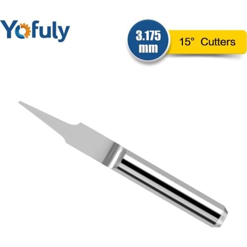 10pcs 3.175mm End Mill Tungsten Milling Cutter Carbide PCB Engraving CNC Tools Bits, Shank 15 Degree 0.1mm