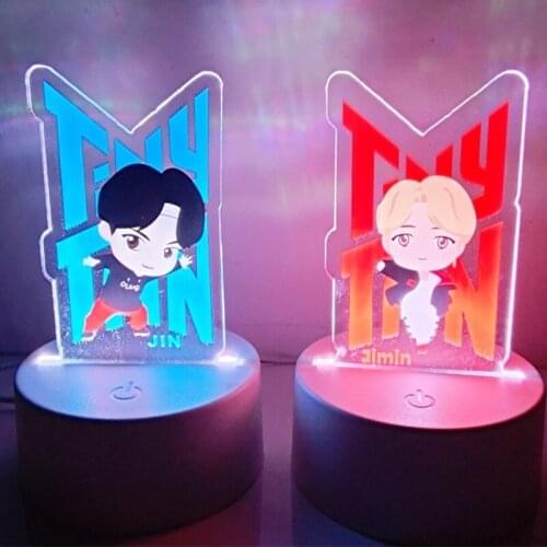 Kpop Lightstick Bangtan Boys 2021 Album Butter USB Color Changing Acrylic LED Lamp V JUNGKOOK SUGA JIMIN J-HOPE RM Night Lights