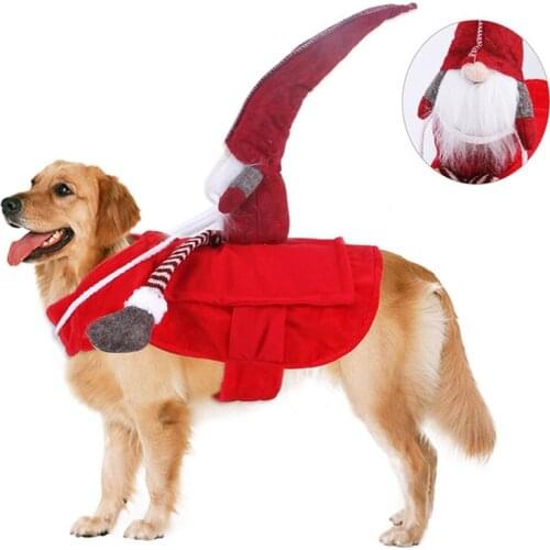 Creative Christmas Old Man Doll Pet Dog Coat New Year Puppy Pet Sleeveless Clothes Cospaly Costumes