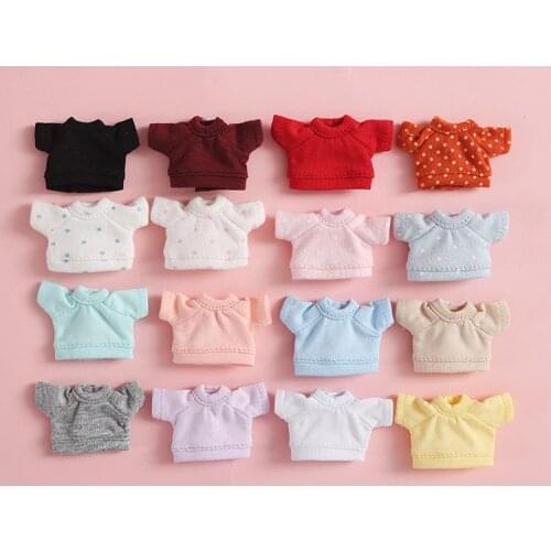 OB11 doll clothes super multi-color short-sleeved hoodie fashion versatile T-shirt BJD 1/12 size round Molly doll accessories