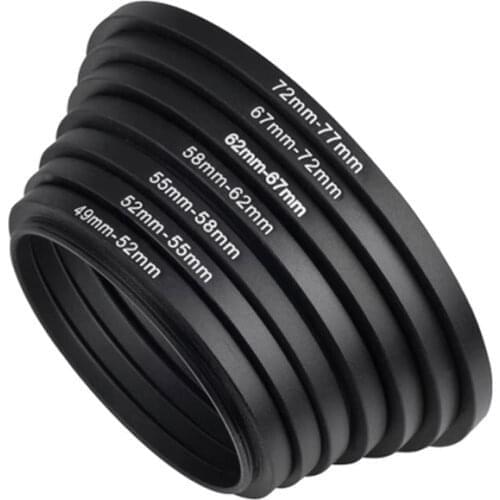 10pcs 37-43 46-49 49-52 52-55 55-58 58-62 62-67 67-72 72-77 77-82 mm Metal Step Up Rings Lens Adapter Filter Set