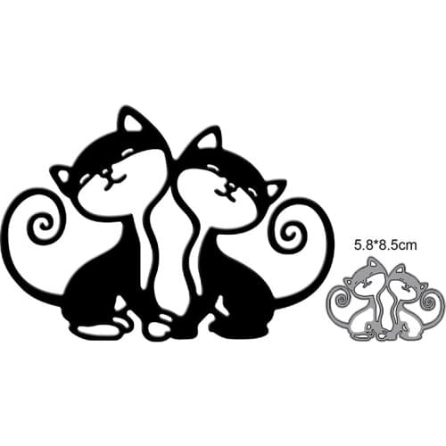 Metal Cutting Dies Cut Mold Animals Couple Cats Decoration Scrapbooking dies Paper Craft Knife Mould Blade Punch Stencils dies