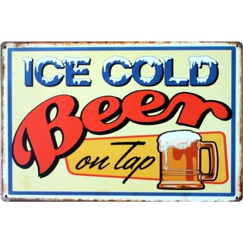 [ Mike86 ] ICE COLD BEER TOP Drink Metal Signs Gift PUB Wall art Painting Decor AA-123 Mix order 20*30 CM