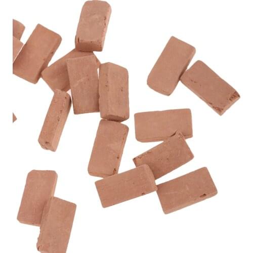 1/16 Simulation Porcelain Red Brick Model Toy 1.7x0.9cm for Diorama Scenery