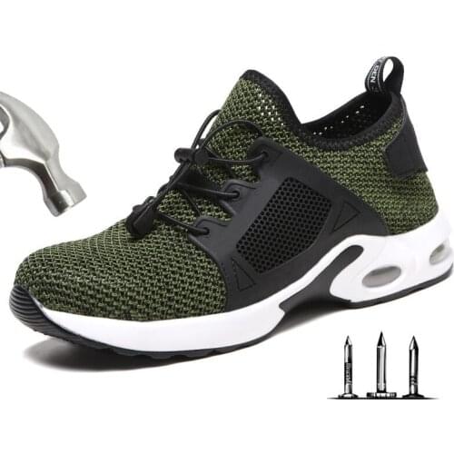 Mens Steel Toe Work Boots Men & Women Indestructible Puncture Proof Anti-smashing Safety Shoes Casual Breathable Mesh Sneaker