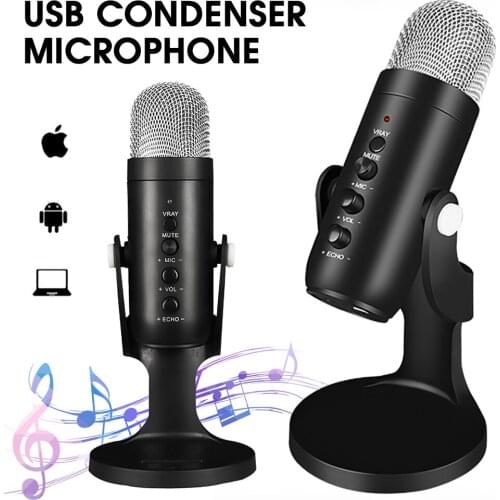 USB Desktop Recording Microphone Professional Condenser Computer Microphone for YouTube Podcast Conference Gaming Vlog Live
