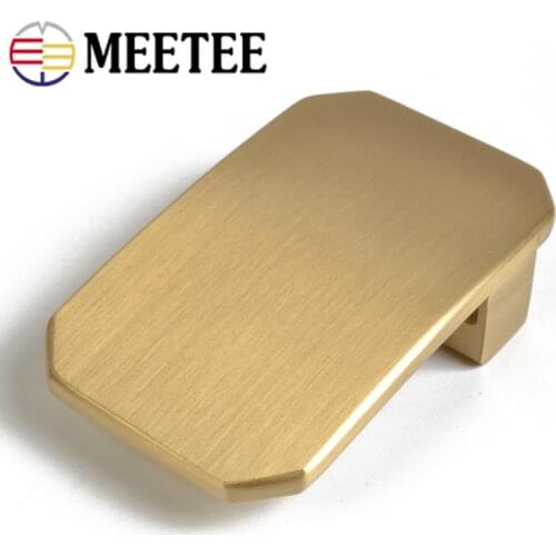 Meetee 40mm Pure Solid Brass Belt Buckles Metal Clip Buckle Head for Mens Jean Accessories DIY Leather Craft Fit 38-39mm Belts