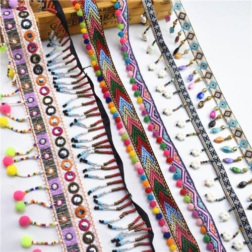 Silk Tassel Fringe Trim Tassel Lace Ribbon Pompom Trim Fabric Sewing Tassels for Jewelry Diy Lace Materials Accessory Tassels