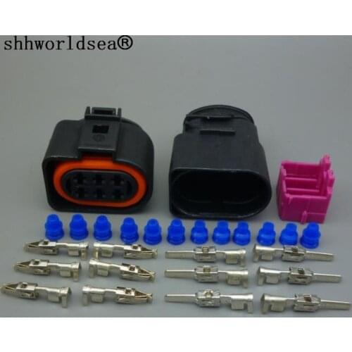 Shhworldsea 1set 6 Pin 3.5mm Auto for LSU 4.2 Oxygen Sensor female male Connector For VW for AUDI for PASSAT