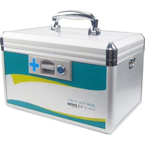 Aluminum alloy cabinet domestic large lock first-aid kit, household receive box household items Items box
