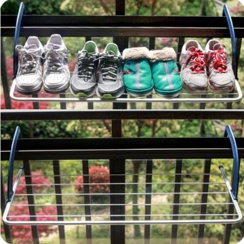 Folding Multifunctional Hanger Balcony Drying Rack Shoe Hanger Windowsillxia Outdoor Clothes Hanger Bathroom Towel Rack