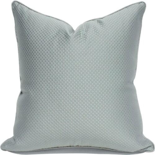 Light Green Plaid Cushion Cover Modern Simple Jacquard Decorative Pillowcase High Precision Model Room Hotel Sofa Pillow Cases