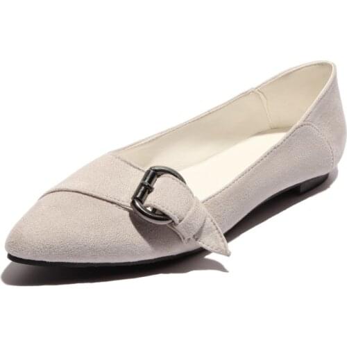 Big Size Pointed buckle flat sole shoes summer flat ladies women shoes woman