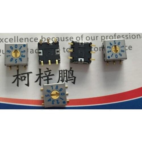 [VK] JAPAN ORIGINAL FUJISOKU SMR7010C-1E 0-9/10 rotating-dial code switch patch 6 feet 6 pin 3:3 Gold plated feet