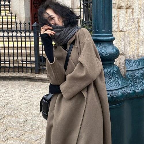 High-quality Woolen Coat For Fall Winter New One Button Simple Classic Thick Warm 4XL Size High-end Temperament Woolen Long Coat