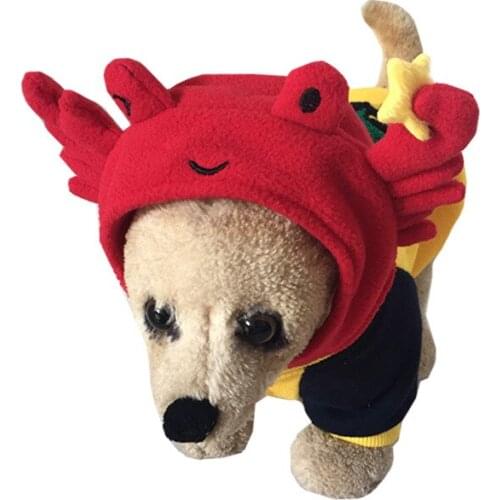 Funny Christmas Red Lobster Crab Sea Animal Hat Costume Accessory Pet Dogs Cap Gift Happy New Year