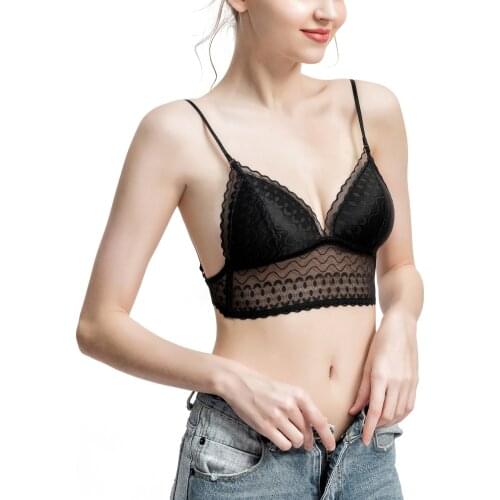Women Thin Bra Sexy Low BackLace Bralette Backless Bra Underwear Lingerie Sexy Tank Tops Sports Bras Sportswear