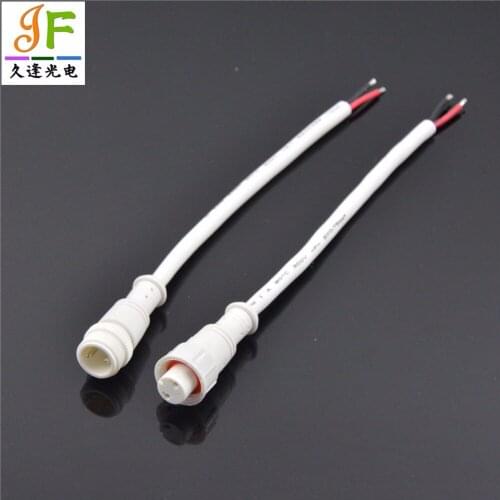 10 Pairs 2 Core 2pin White Black Engineering Plastics,PBT,waterproof IP67 led connecter male and female 0.75mm 18AWG Wire