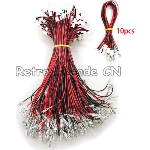 10pcs/lot 2 pin cable with 2.8mm/4.8mm connector for American style joystick SANWA button switch for Jamma arcade USB Encoder