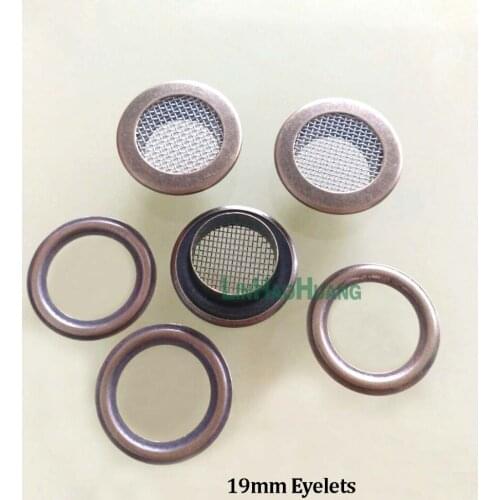 1000sets/lot 19mm metal brass mesh eyelets washer metal grommet antique brass color+Hand tool + power tool