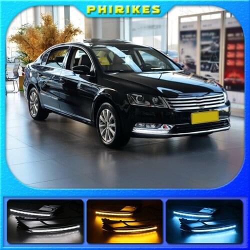 2pcs White Daytime Running Light DRL Fog Lamp Cover for VW Magotan 2012-2016 AB