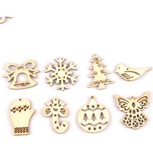 25pcs Mixed Christmas Pattern Wooden Scrapbooking wood decoration for Handmade Accessory Sewing Home Decoration m1777