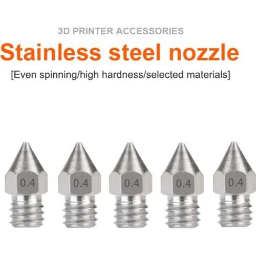3D Printer Threaded Stainless Steel MK8 Nozzle M6 0.4mm For 1.75mm Filament for CR10 CR-10S Ender 3 Ender 5