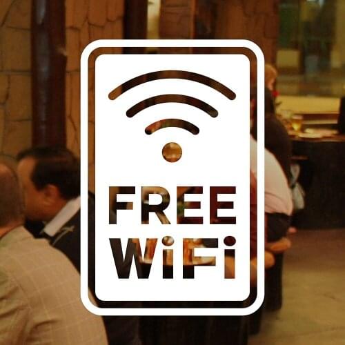 4 X Free WiFi Window Sign Vinyl Sticker for Cafe Shop Salon Pub Bar Restaurant Hotel
