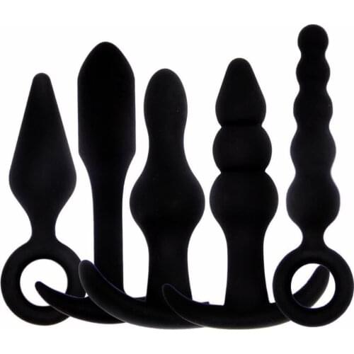 5Pcs set Anal Beads Plug Massager Adult Dildo Unisex Anal Masturbator Anus Silicone Toys for Women Lesbian