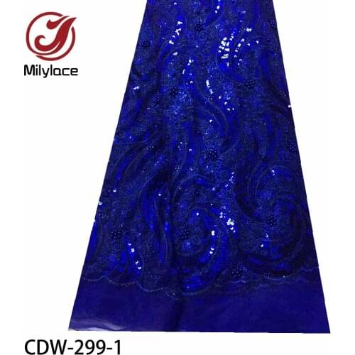 African Lace Fabric 2020 High Quality Embroidered Laces Fabric with Sequins and Beaded French Tulle Lace for Dress CDW-299