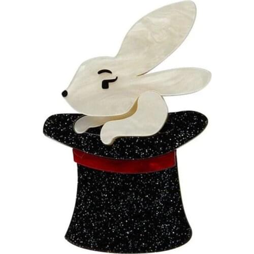 Bunny Acrylic Rabbit Brooches Trixie Bunny Honey Brooch Women Man gift Easter Bunny Brooch pins Jewelry Dcnovember