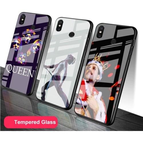 Queen Freddie Mercury Tempered Glass Phone Case For Redmi Note 5 6 7 8 9 Pro Note8T Note9S Redmi8 9 Cover Shell