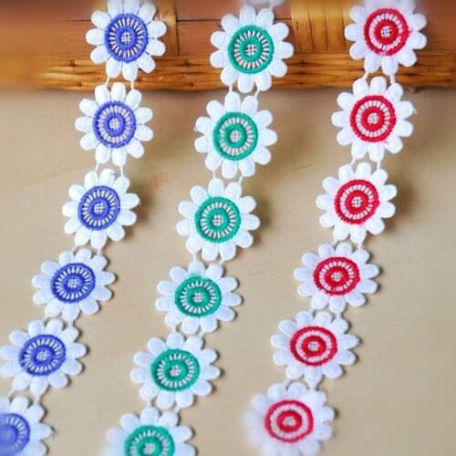 Flower Fabric Lace Trim Sewing Applique Ribbon DIY Craft Decoration