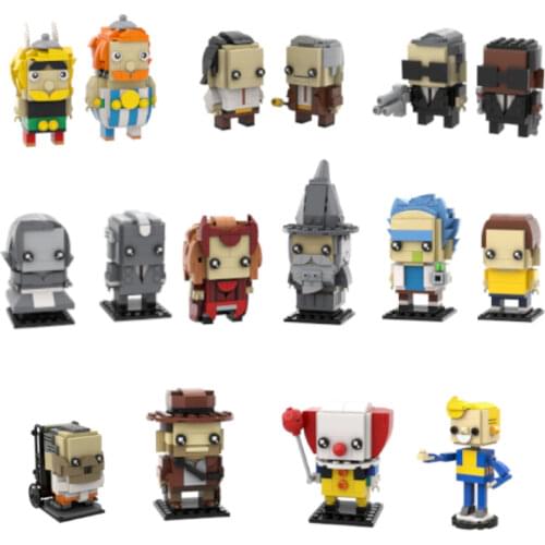 MOC Brickheadz Magic Series Anime Movie Figures Model Building Blocks Character Model Bricks Assemble Magic Toy Education Toys