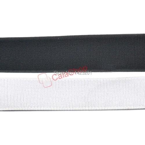 5 Yards / Lot 50mm 2" Elastic Loop Tapes Sewing Reusable Stretch Soft Hooks Clips Black White
